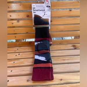 Smartwool Men's Black and Red Ski Socks